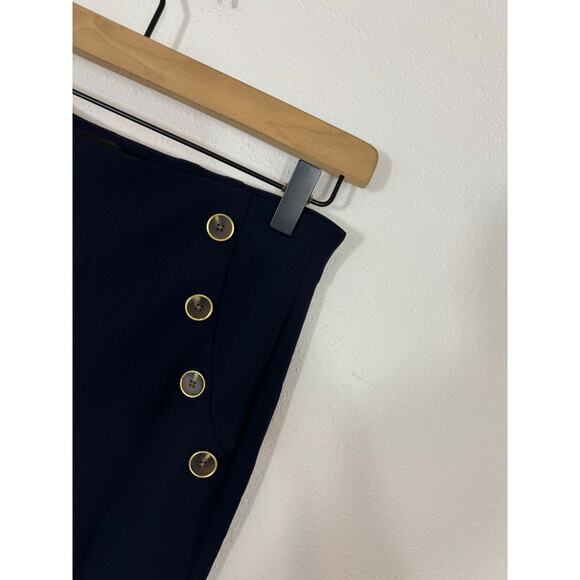 Express Navy High Rise Sailor Button Wide Leg Pants XS - Picture 8 of 8